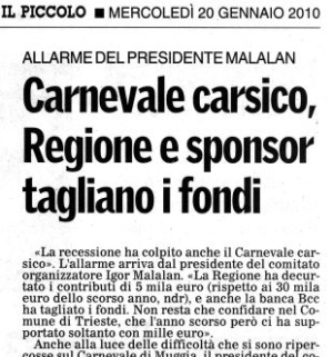 Il Piccolo, 20. januar 2010