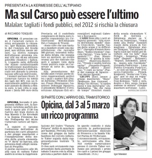 Il Piccolo, 20. februar 2011