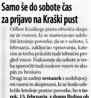 Primorski dnevnik, 2. febbraio 2011