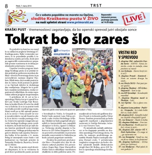 Primorski dnevnik, 7. marec 2014